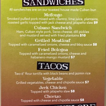 Explorers Club - Menu 5/2018 - Latin American Near Me - Columbus, Ohio