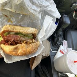 Frosty King - Pastrami double burger no tomato.