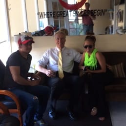 Dentist with happy patients