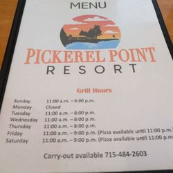 Pickerel Point Resort - Menu and hours