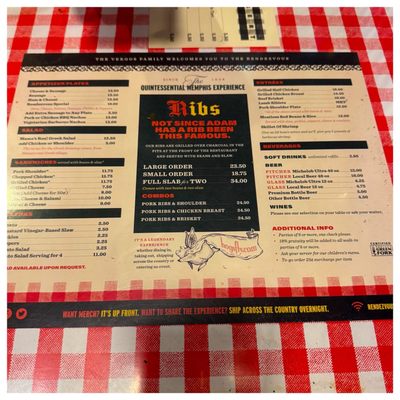 Menu photo 8 Charlie Vergos' Rendezvous Memphis, TN