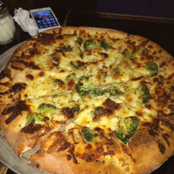 Santarpio's Pizza - Italian Cheese, Chicken, Broccoli & Garlic ($16) - Pizza Near Me - Boston, Massachusetts Santarpio's Pizza - Italian Cheese, Chicken, Broccoli & Garlic ($16) - Pizza Near Me - Boston, Massachusetts
