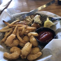 Cod and shrimp combo with straight fries