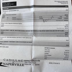 Cadillac of Naperville - Quote for something I should not have to pay for