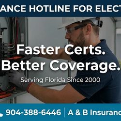 A & B Insurance Agency - Serving Jacksonville's Electrical Contractors Since 2000.
Fast Certificates
Contractor-Focused Coverage
Same-Day Quotes Available