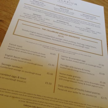 Cellarium - Cellarium menu - Cafes Near Me - London, XGL