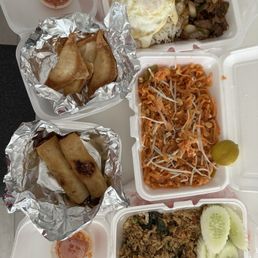 Pad Thai, basil, fried rice, ginger beef, crab, Rangoon's eggrolls Pad Thai, basil, fried rice, ginger beef, crab, Rangoon's eggrolls
