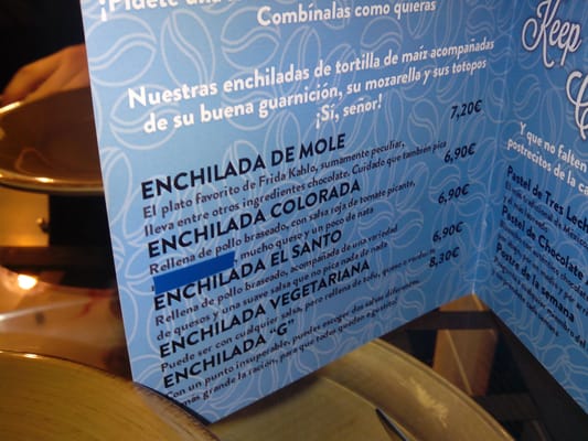 Menu photo 4 Cielito Lindo Córdoba, CO