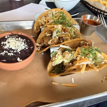 Seis Kitchen - CHILE VERDE CON PAPAS TACOS with black beans - Mexican Near Me - Tucson, Arizona