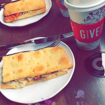 Starbucks - Top: chicken & double-smoked bacon panini // Bottom: Chicken Artichoke Panini on Ancient Grain Flatbread - Coffee & Tea Near Me - Roselle, Illinois Starbucks - Top: chicken & double-smoked bacon panini // Bottom: Chicken Artichoke Panini on Ancient Grain Flatbread - Coffee & Tea Near Me - Roselle, Illinois