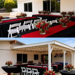 Affordable Party Rentalz & Services - Table/chair/cocktail table/ linen/ flower arrangement