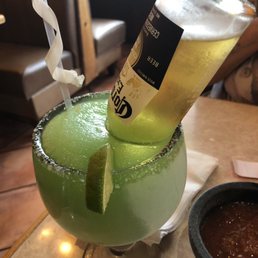 The margarita was a bit sweet but the beer helped balance it out The margarita was a bit sweet but the beer helped balance it out