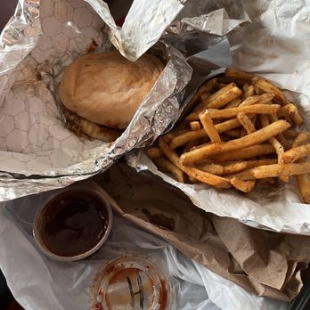 Oklahoma Joe's - Elkhorn - a burger and french fries - Barbeque Near Me - Elkhorn, Nebraska Oklahoma Joe's - Elkhorn - a burger and french fries - Barbeque Near Me - Elkhorn, Nebraska
