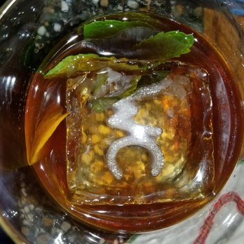 Whiskey Cake - "WC" in the ice cube! - New American Near Me - Plano, Texas Whiskey Cake - "WC" in the ice cube! - New American Near Me - Plano, Texas