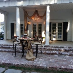 The White House At Churn Creek - Sweet heart table on our front Portico.