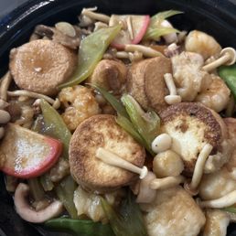 Seafood Egg Tofu On Sizzling Plate