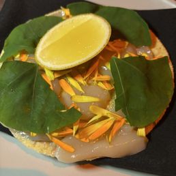 Raw scallops tostada $24. Amazing! Raw scallops tostada $24. Amazing!