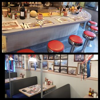 Blue Point Diner - a bar with red stools - Diners Near Me - Blue Point, New York
