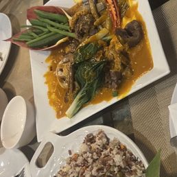 Red rice and kare kare