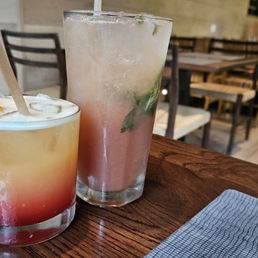 Alcoholic and non-alcoholic mixed drinks.