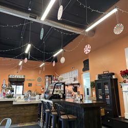 Coffee Depot - Entry coming in and decorated for the winter season.