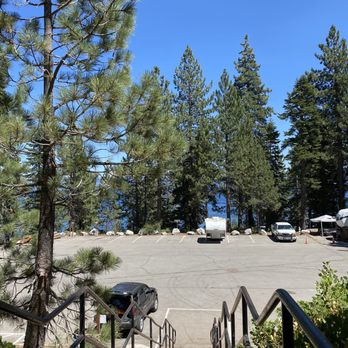 Kaspian Campgrounds - Looking down the stairs to the parking lot, bathrooms to the left. Man, that was hard! - Campgrounds Near Me - West Lake Tahoe, California Kaspian Campgrounds - Looking down the stairs to the parking lot, bathrooms to the left. Man, that was hard! - Campgrounds Near Me - West Lake Tahoe, California