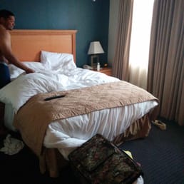 Super comfy bed after we woke up from a restful nights sleep Super comfy bed after we woke up from a restful nights sleep