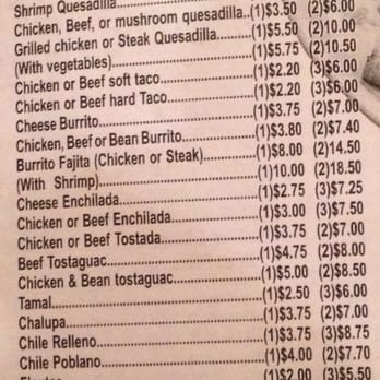 El Giro - El Giro Mexican Restaurant  2404 Schillinger Rd. Mobile, AL 36695 251-639-5175  MENU as of 7/7/2015 - Mexican Near Me - Mobile, Alabama