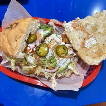 Maciel's Tortas & Tacos - Chicken torta - good with lots of salsa n crema - Mexican Near Me - Memphis, Tennessee