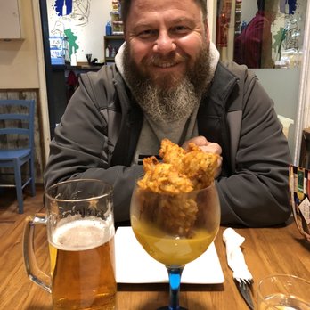 Quattros - Chicken strips, tangy mustard dipping sauce ! With a beer ... perfection - Tapas/Small Plates Near Me - Tarragona, T Quattros - Chicken strips, tangy mustard dipping sauce ! With a beer ... perfection - Tapas/Small Plates Near Me - Tarragona, T