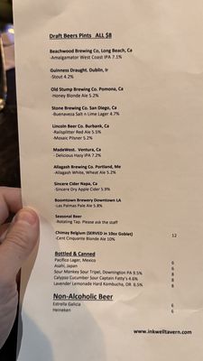 Menu photo 8 Inkwell Tavern Burbank, CA Menu photo 8 Inkwell Tavern Burbank, CA