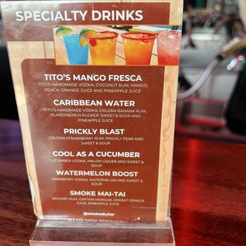 Smoke Skybar - Bar menu! - Barbeque Near Me - San Antonio, Texas Smoke Skybar - Bar menu! - Barbeque Near Me - San Antonio, Texas