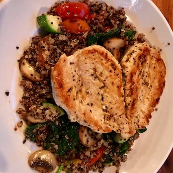 Pub W - Grilled Chicken Quinoa Bowl: Rainbow quinoa, zucchini, tomato, cremini mushroom - Pubs Near Me - Oklahoma City, Oklahoma Pub W - Grilled Chicken Quinoa Bowl: Rainbow quinoa, zucchini, tomato, cremini mushroom - Pubs Near Me - Oklahoma City, Oklahoma
