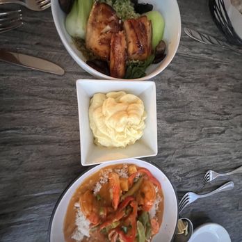 Moonshadows - Miso glazed cod and thai curry tiger shrimp - Seafood Near Me - Malibu, California Moonshadows - Miso glazed cod and thai curry tiger shrimp - Seafood Near Me - Malibu, California