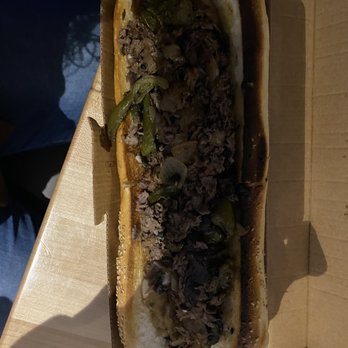 Cleavers - The Block Ribeye steak, portobellos, fried onion, green peppers and sharp provolone. - Cheesesteaks Near Me - Philadelphia, Pennsylvania