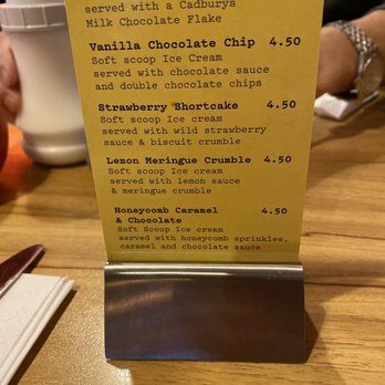 Golden Union Fish Bar - Dessert menu as of January 2020 - Fish & Chips Near Me - London, XGL