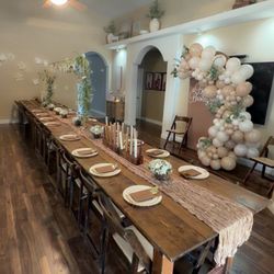 Honeywood Events - 3 8 food wooden tables and chairs