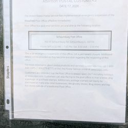 Schaumburg Post Office - Note not even visible on back of building....does not address the issues.