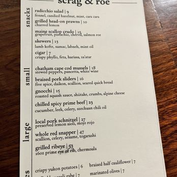 Scrag & Roe - a menu on a table - Salad Near Me - Waitsfield, Vermont Scrag & Roe - a menu on a table - Salad Near Me - Waitsfield, Vermont
