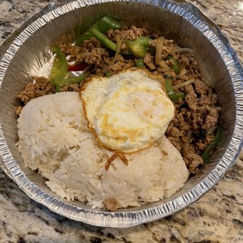 Hug Thai Express - Pad Grapow pork - Thai Near Me - La Mesa, California Hug Thai Express - Pad Grapow pork - Thai Near Me - La Mesa, California