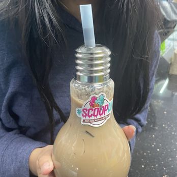 Scoop LV - Milk tea with boba in light bulb container (extra) - Bubble Tea Near Me - Las Vegas, Nevada Scoop LV - Milk tea with boba in light bulb container (extra) - Bubble Tea Near Me - Las Vegas, Nevada