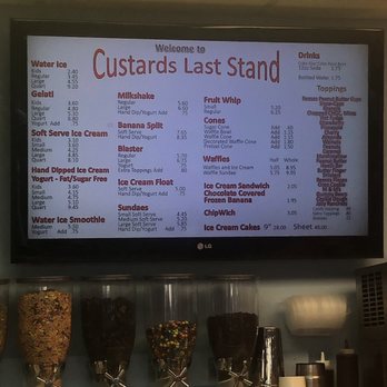 Custards Last Stand - Menu - Ice Cream & Frozen Yogurt Near Me - Ventnor City, New Jersey