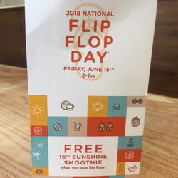 Free Smoothie on National Flip Flop Day