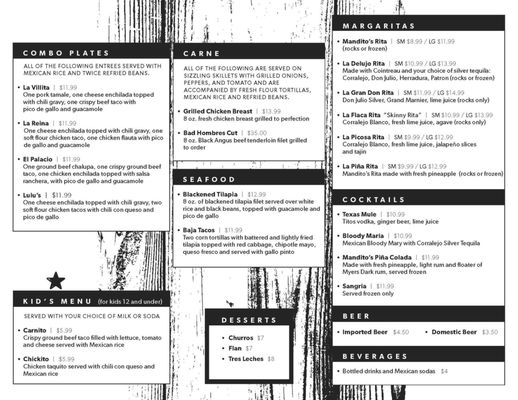 Menu photo 2 The Original Mandito's Round Top, TX