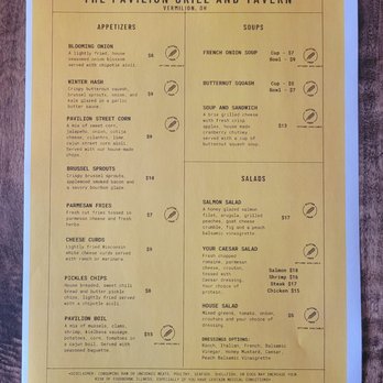 The Pavilion Grill - Menu as of January 2023 - Sandwiches Near Me - Vermilion, Ohio The Pavilion Grill - Menu as of January 2023 - Sandwiches Near Me - Vermilion, Ohio