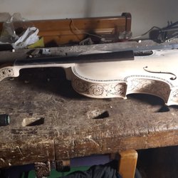 Jamie Lazzara Liutaio - This is a viola I am making,
Modeled after the instruments Stradivarius made for the King of Spain.