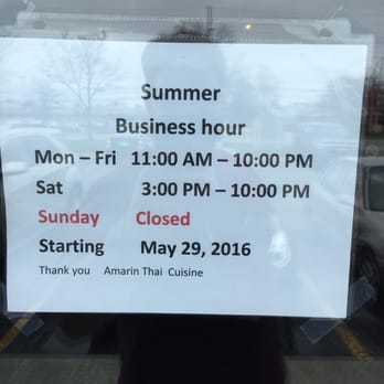 Amarin Thai Cuisine - Summer hours they are closed on Sundays - Thai Near Me - Warren, Michigan