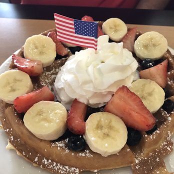 Eggs Up Grill - Red, White & Blue waffle - Breakfast & Brunch Near Me - Myrtle Beach, South Carolina