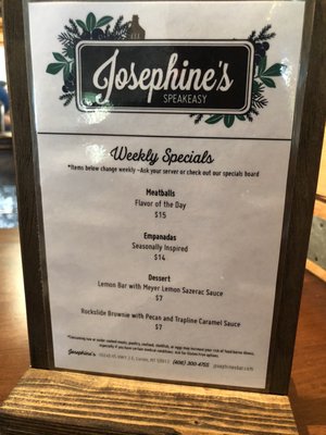 Menu photo 3 Josephine's Speakeasy Coram, MT