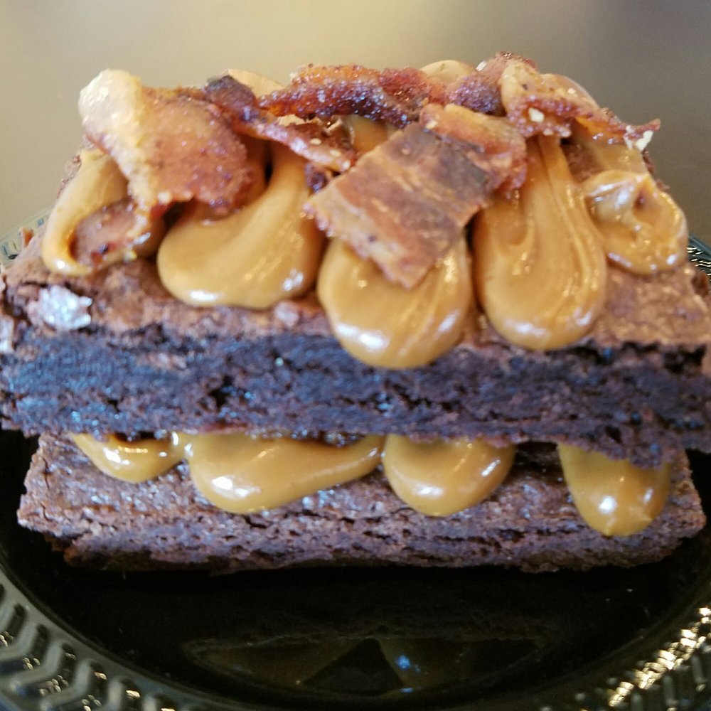 Cao Chocolates - Dark Chocolate Caramel Bacon Brownie Sandwich! - Food Delivery Services Near Me Cao Chocolates - Dark Chocolate Caramel Bacon Brownie Sandwich! - Food Delivery Services Near Me